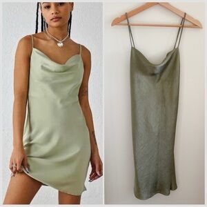 Bec+Bridge Sage Green 90’s Mini Slip Dress